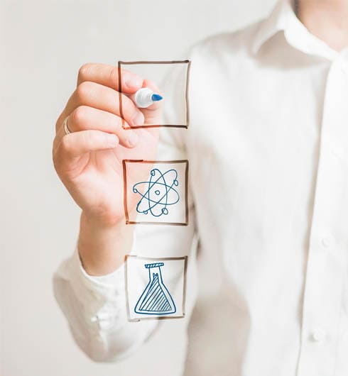 Araştırma ve geliştirme çalışması yapan ekip vektörel çizim